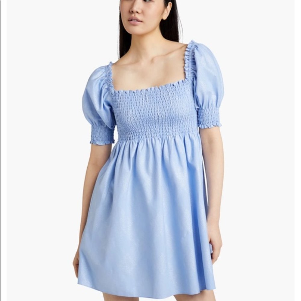 Hill House The Athena Nap Dress- Light Blue Glitter Check